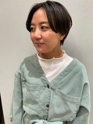 ショート 韓国風/コテ巻き風 パーマ/表参道/るいのヘアスタイル