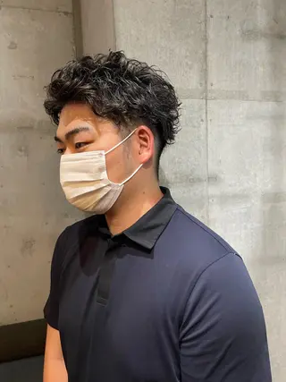 パーマ メンズ フリーランスシェアサロンルレイル所属・心斎橋/メンズ /ルレイル/地形真希のヘアスタイル