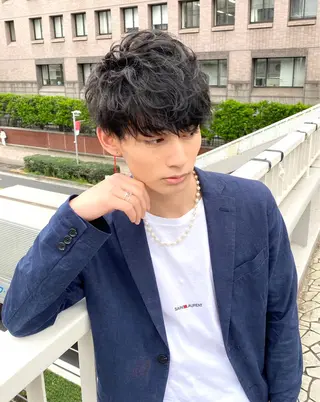 ミディアム カラー ヘアアレンジ メンズ ✨【公式】渋谷メンズ サロン BLUCK✨のヘアスタイル