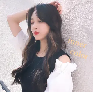 ロング カラー ブリーチなし透明感カ ラー×韓国ヘア♡ヒデのヘアスタイル
