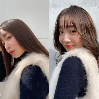 ミディアム カラー ヘアアレンジ 美容室sand 横浜のヘアスタイル