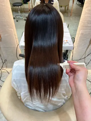 ロング ボブ/巻ける縮毛矯正 /韓国レイヤーはなのヘアスタイル