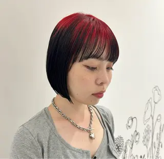 ショート カラー ブリーチ/Wカラー パーマ/似合せカットのヘアスタイル