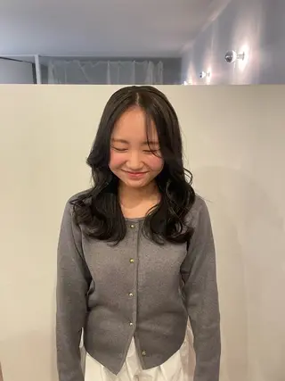 ミディアム 松室 伶奈 パーマモデル募集中のヘアスタイル
