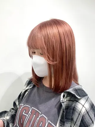 ミディアム カラー レイヤー ハイトーン 暖色⭐︎KANAKOのヘアスタイル