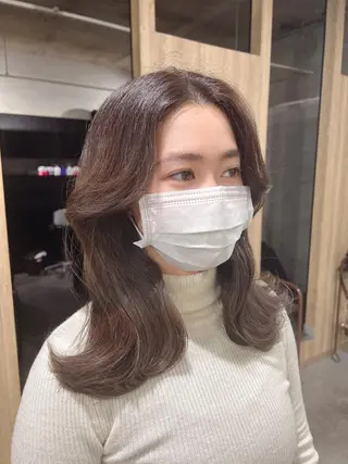 セミロング カラー 韓国レイヤー/ 顔周り💕田中将吾のヘアスタイル