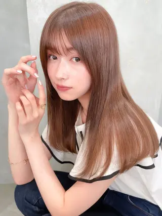 セミロング カラー 髪質改善サロン Sea shinjuku 新宿南口【シー シンジュク】所属・髪質改善/韓国ヘア レイヤー/新宿/ロミのヘアスタイル