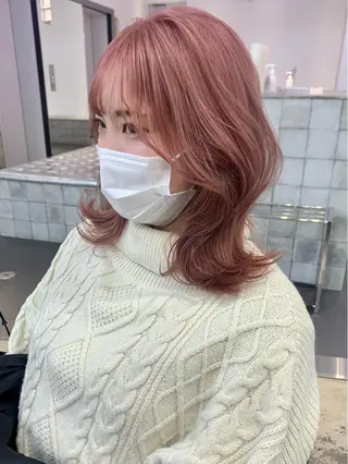 ミディアム カラー ヘアアレンジ ハイトーン/美髪矯正 🍃大江拓実のヘアスタイル