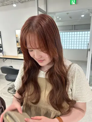 ロング カラー 愛結 暖色カラー🎀🩰のヘアスタイル
