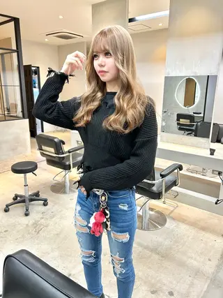 セミロング カラー mood tatemachiのヘアスタイル