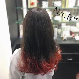 セミロング カラー パーマ ヘアアレンジ Hair design Na.B所属・ジユン 지윤のヘアスタイル