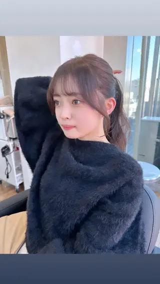 ロング カラー レイヤー/顔周り 田山　穂波のヘアスタイル