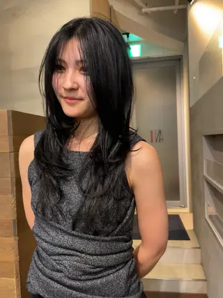 ロング 長島 舞のヘアスタイル