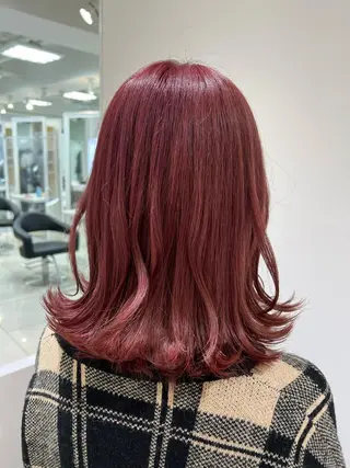 ミディアム カラー 【暖色カラー特化】 中山由梨のヘアスタイル