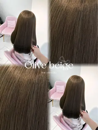 セミロング カラー Ella所属・nana【艶髪】/ レイヤー/縮毛矯正のヘアスタイル