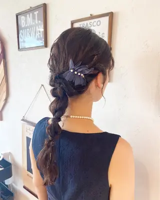 ロング ブリーチなしWカラー /酸性ストレート河本のヘアスタイル