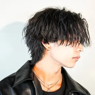 ミディアム カラー パーマ メンズ シースルーマッシュ/ メンズ/KYOHEIのヘアスタイル