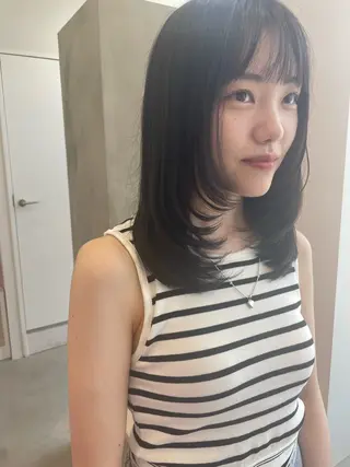 ミディアム カラー DECORA SORAN【本川越】所属・韓国/顔周り/ボブ/ ショート/大川陽太のヘアスタイル