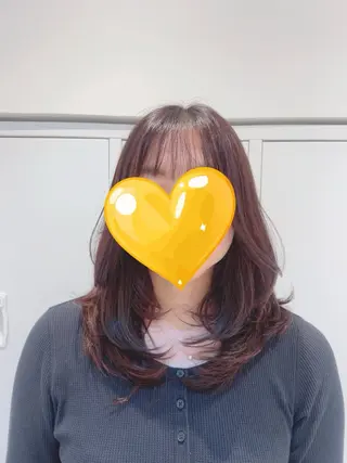 セミロング カラー 韓国ヘア nanahaのヘアスタイル