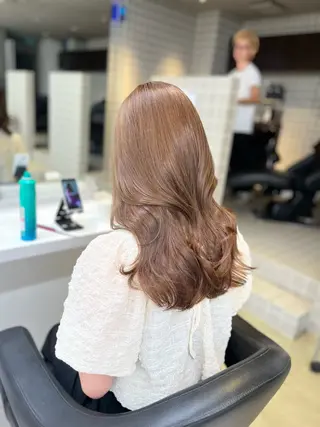 カラー 🍒レイヤーカット/ 暖色カラー🍒のヘアスタイル