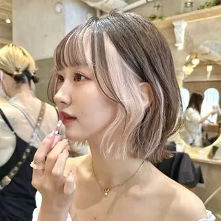 ミディアム カラー 縮毛矯正\透明感カラ ー\まりんのヘアスタイル