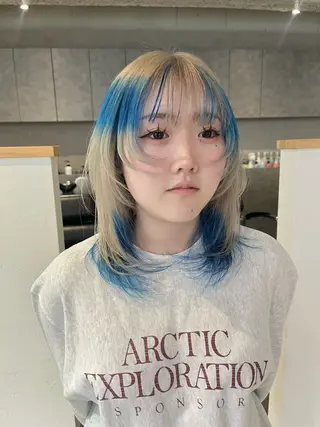 ミディアム カラー 桃果 momokaのヘアスタイル