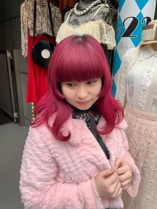 セミロング カラー ピンクベージュ/新潟 万代/高橋桃葉🍑のヘアスタイル