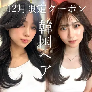 ロング カラー 山崎/ボブ縮毛矯正 レイヤー髪質改善のヘアスタイル