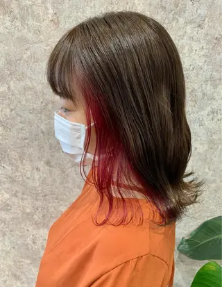 ミディアム Ripps長居所属・メテオ ／ヘアカラー 西川菜実のヘアスタイル