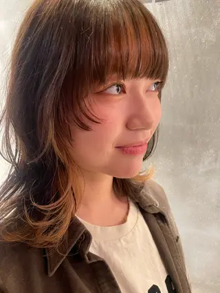 ミディアム 🍒serika 暖色カラー 🍒のヘアスタイル