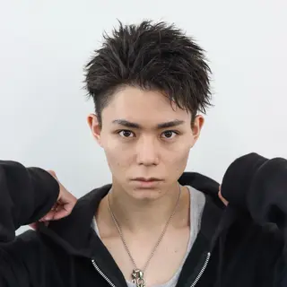 ショート カラー パーマ メンズ シースルーマッシュ/ メンズ/KYOHEIのヘアスタイル