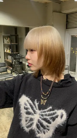 ミディアム 渋谷ケアブリーチ ❤️🔥徳田空悟のヘアスタイル