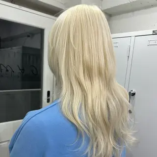 ロング カラー ハイトーン/ウルフ /エクステ/ましろのヘアスタイル