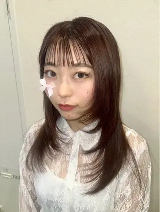 ミディアム ブリーチなしカラー RURI🩵のヘアスタイル