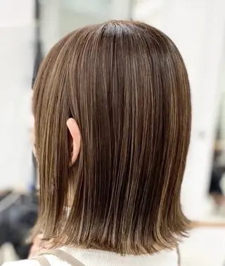 ミディアム 縮毛矯正＆ハイライト 特化　須永🐶のヘアスタイル