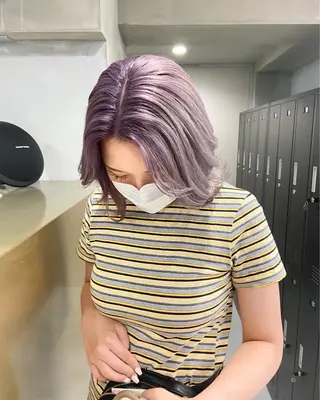 ミディアム カラー yuna/ボブカット /ハイトーンカラーのヘアスタイル