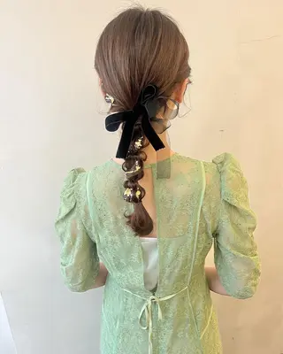 セミロング ヘアアレンジ ⭐️ アユミ⭐️のヘアスタイル