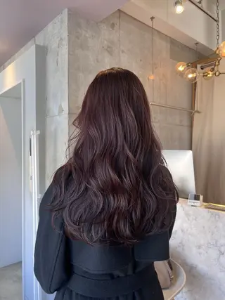 ロング カラー 艶感🫧× 暖色カラー🍒きののヘアスタイル