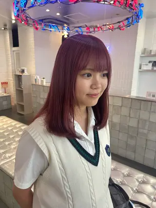 ミディアム カラー ヘアアレンジ GAME by AlanSmithee 原宿所属・🎀韓国ハイトーン saya🎀💜のヘアスタイル