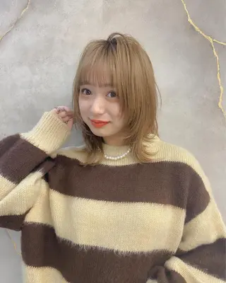 ミディアム カラー ヘアアレンジ 🇰🇷韓国ヘア/ レイヤー/まさ❣️のヘアスタイル