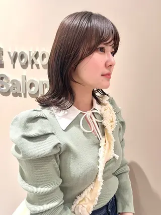 ミディアム カラー ヘアアレンジ 🌷ボブ/髪質改善 ストレートのヘアスタイル