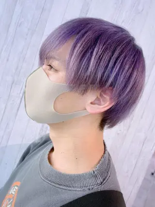 ミディアム カラー メンズ EMANON新宿南口所属・🦄中性ウルフ ☁️Shiori🦄のヘアスタイル