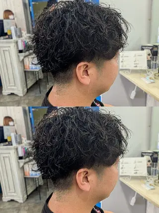 メンズ パーマ セミディレイヤー/ メンズパーマえのもとのヘアスタイル