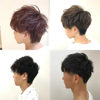 ショート カラー メンズ ブリーチカラー/ 岩破瑞希のヘアスタイル