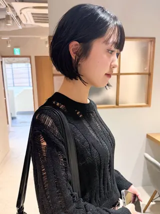 ショート カラー 似合わせぷつっとボブ 縮毛矯正 久保田彩菜のヘアスタイル