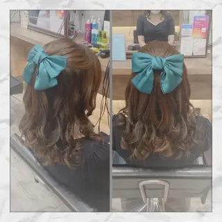 セミロング ヘアアレンジ ヘアセット/着付け 𓇼 松本 夏美𓇼のヘアスタイル