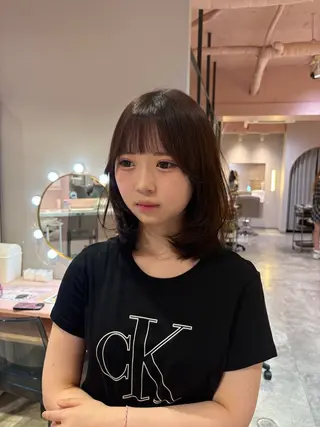 ミディアム 🩰柔らかハイトーン 🩰Yuuha‎🤍のヘアスタイル