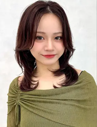 セミロング カラー ✨艶髪・縮毛矯正✨️ 🦖しんのすけ🦖のヘアスタイル