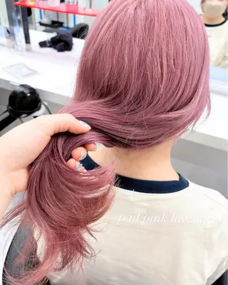 ロング カラー ワインレッド🍒ラベ ンダーKiyokaのヘアスタイル