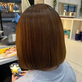 ショート 韓国風顔まわり/ベー ジュ/マツエク♡美咲のヘアスタイル